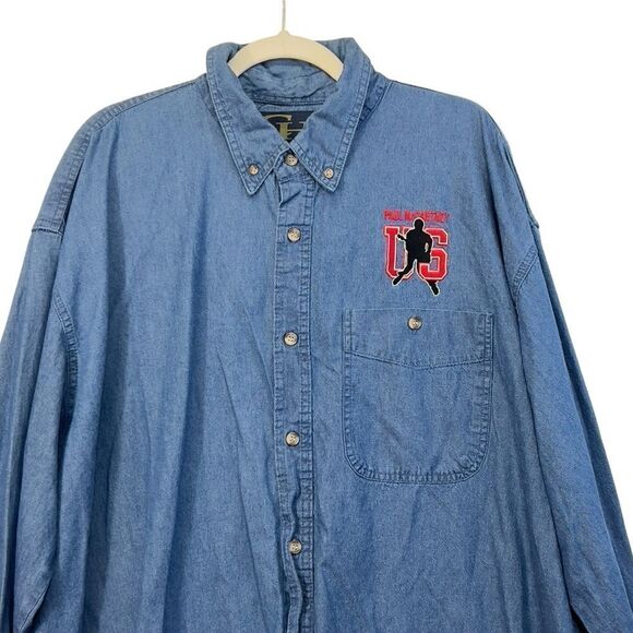 PAUL McCARTNEY US 2005 TOUR DENIM button up SHIRT COTTON HERITAGE xxl - Picture 3 of 14